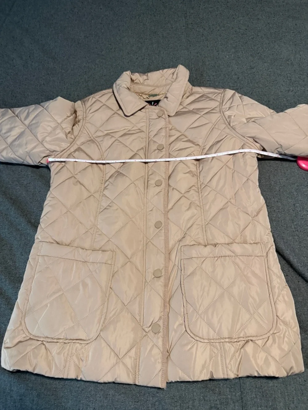 Isaac Mizrahi quilted barn jacket, EUC, M - Picture 6 of 11